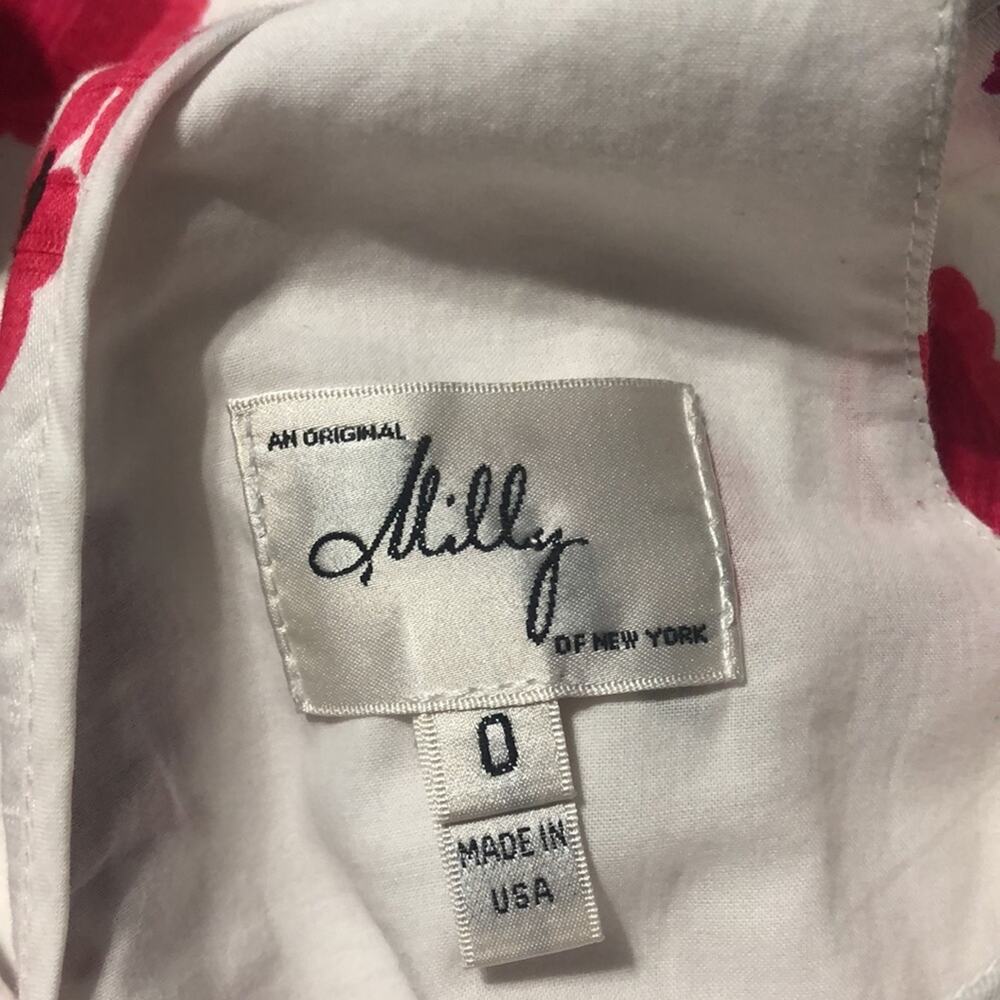 Milly White Floral Print Dress Women’s Size 0 - Picture 5 of 7